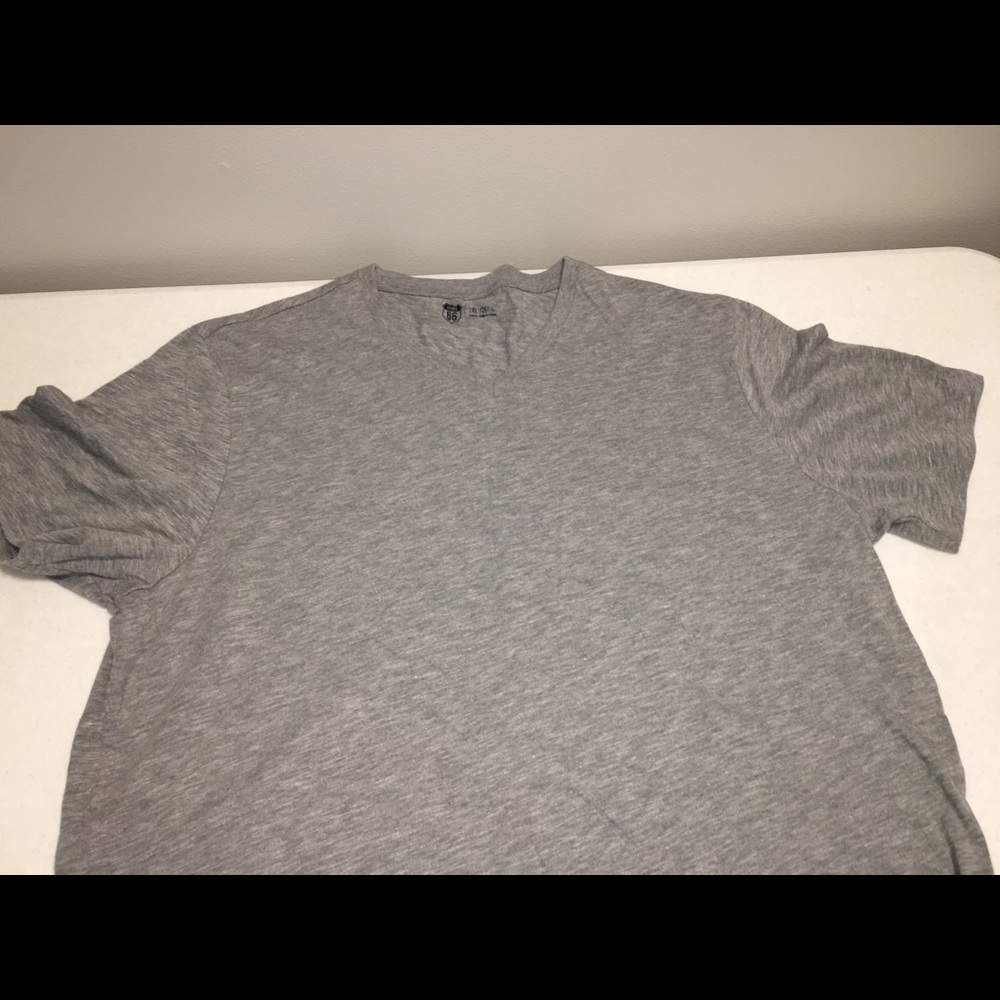 Route 66 Men’s Gray  V-Neck Tee